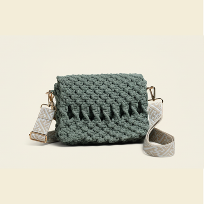 Bolso Esencia · Bandolera de macramé artesanal ·