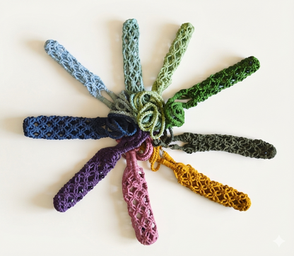 Portabotellas "Vital" · Macramé sostenible para el día a día ·