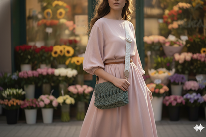 Bolso Esencia · Bandolera de macramé artesanal ·