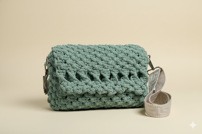 Bolso Esencia · Bandolera de macramé artesanal ·