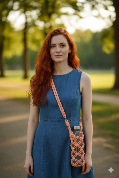 Portabotellas "Vital" · Macramé sostenible para el día a día ·