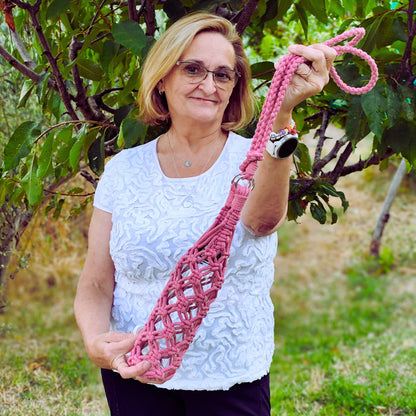 Portabotellas "Vital" · Macramé sostenible para el día a día ·